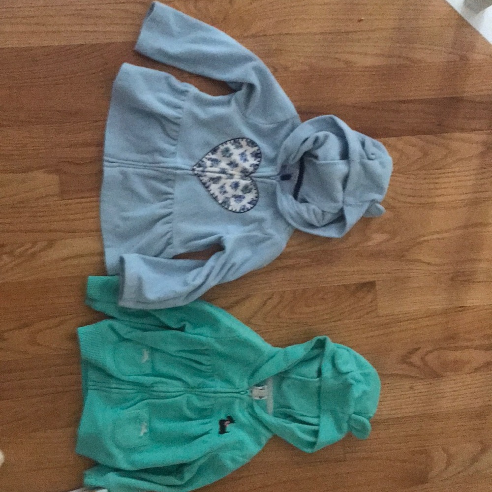 Lot of 2 one 9 mo jacket and one 12 mo with hood